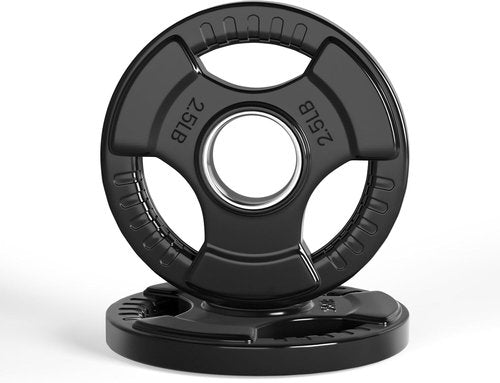 LIONSCOOL Olympic Grip Weight Plates - Solid Cast Iron for Strength Training | 2-Inch, 2.5-45LB Options