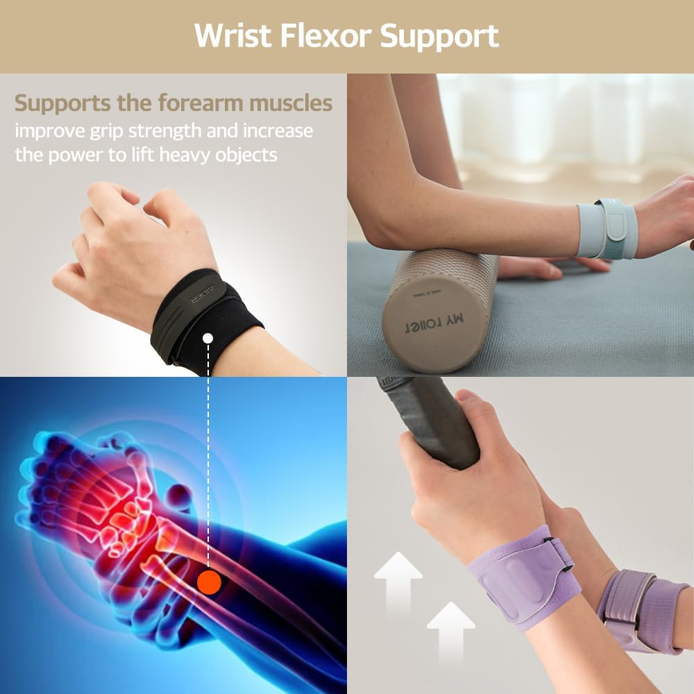 Aider Daily Grip Wrist Brace for Carpal Tunnel. Support for 1st 2nd 3rd fingers numbness and wrist pain, strain, Arthritis, Daily Life and Sports Activities, Tennis, Golf and Long computer work, working, driving, carrying items, etc. Developed by Physical