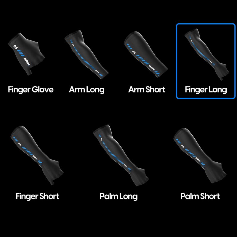 PULSAR eS Gaming Arm Sleeve for Esports Gaming Compression Sleeve, Finger Long Large Black