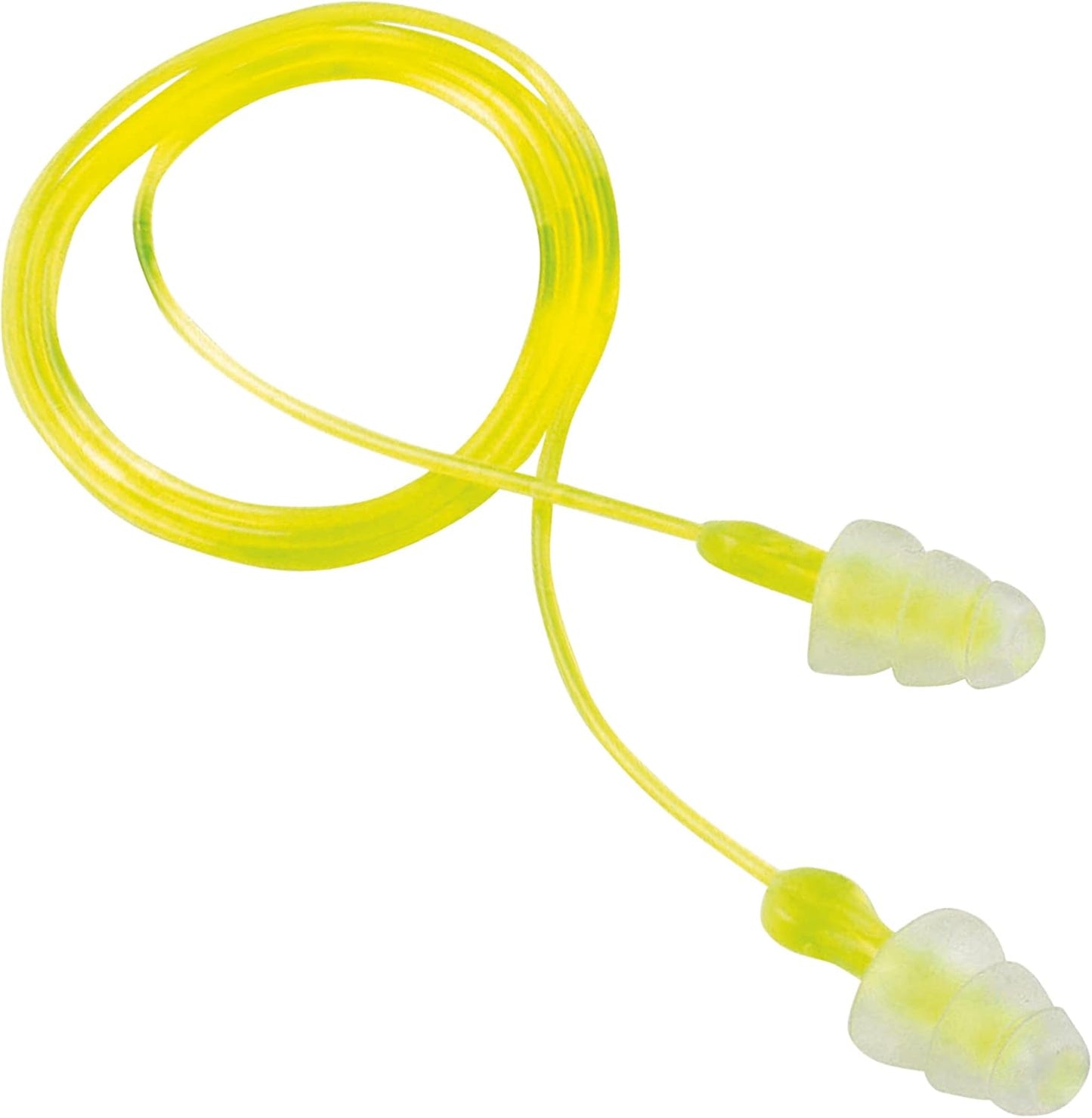 Peltor Sport Tri-Flange Earplugs - Reusable Noise Reduction (NRR 26 dB) | 3 Pairs, Comfortable Fit, Neon Yellow