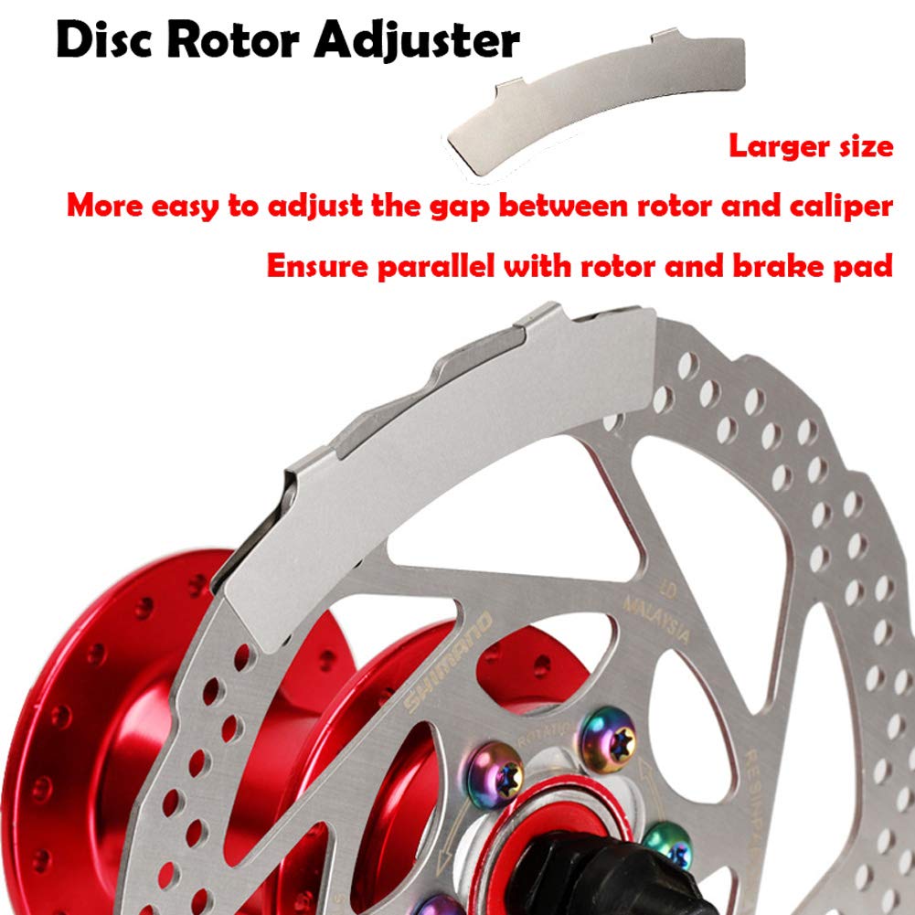 Farbetter Bike Disc Brake Kit, Including Front and Rear Caliper, 160mm Rotor, Mechanic Tool-Free Pad Adjuster for Mountain Bike, Road Cycling, Fixed Gear Bike, MTB, BMX (Red)