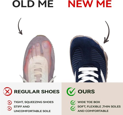 Barefoot Shoes | Women’s Casual Sneakers with Wide Toe Box - Lightweight, Breathable & Comfortable for Hiking and Walking