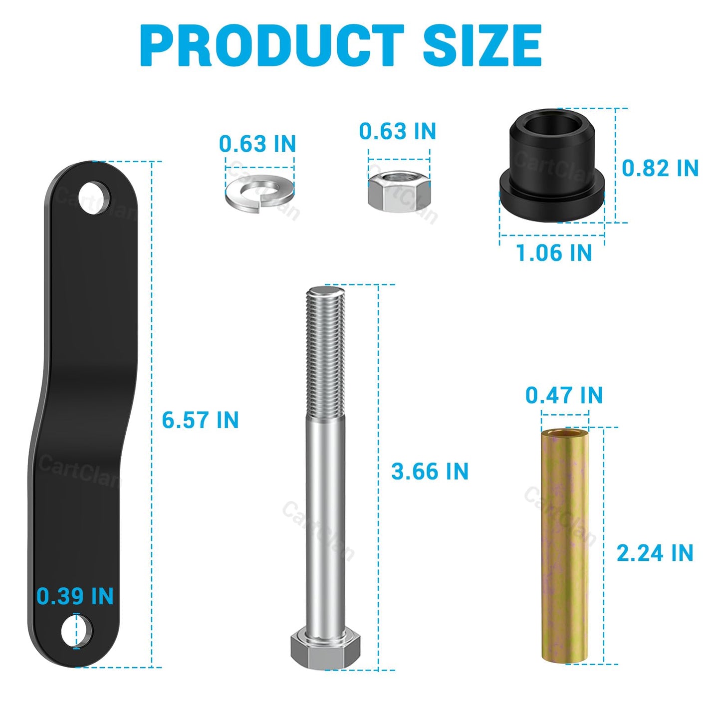 CartClan Club Car DS Rear Leaf Spring Bushing Kit, Golf Cart Rear Leaf Spring Shackle Bushing Kits with Screw Nut Suitable for 1984-UP Club Car DS Golf Carts, OEM# 1015583/101558302, 1012303