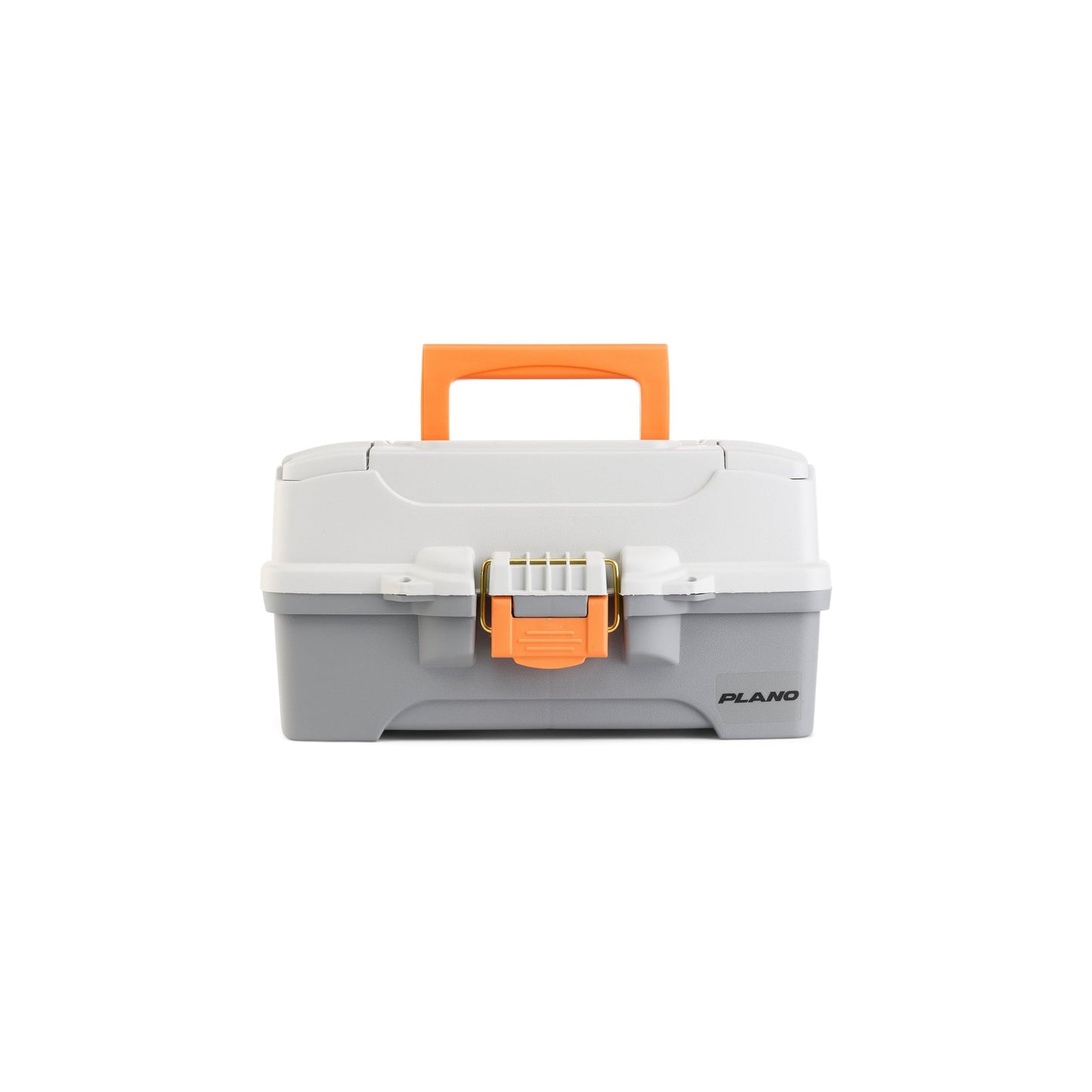 Plano One-Tray Tackle Box, Light Grey/Dark Grey, Rust-Proof Brass Latch, Top-Access Tray with Deep Storage, Made in the USA, Portable Fishing Gear Storage Organizer