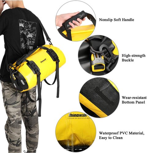 20L Waterproof Duffel Bag Multifunctional Cycle Rear Seat Trunk Bag Bike Rack Pannier Bag Camping Boating Kayaking Traveling Beach
