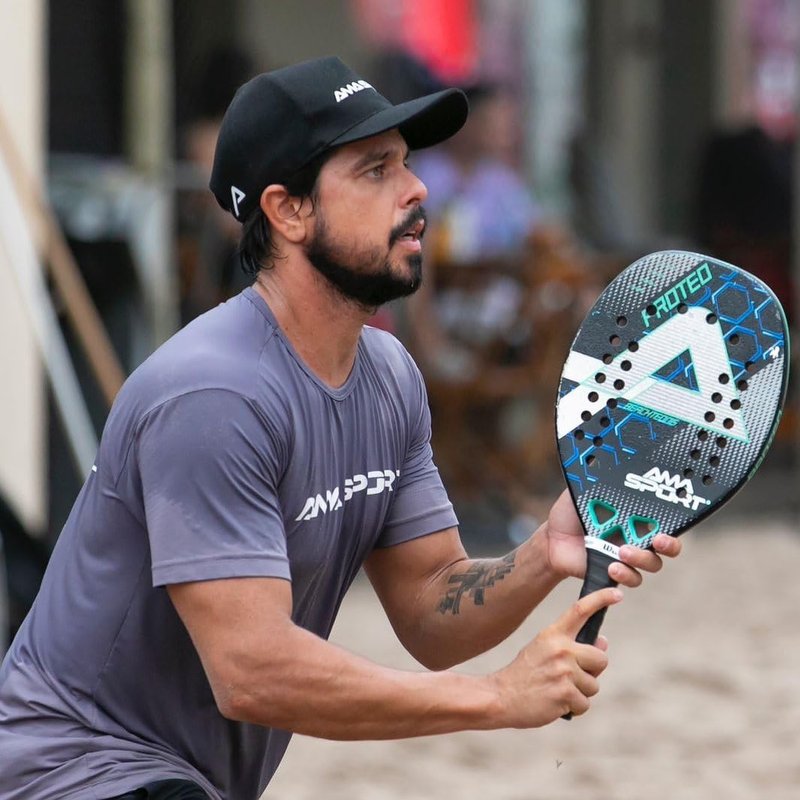 AMA SPORT Beach Tennis Racket 3K Carbon Fiber with EVA Foam Core Professional Carbon Beach Tennis Paddle for Advanced Players (Green)