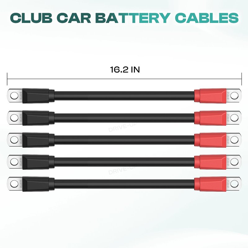DRIVE UP Club Car DS Battery Cables, Golf Cart Battery Cables for Club Car DS 1995-Up Golf Carts 48V 4 Gauge (Set of 5)