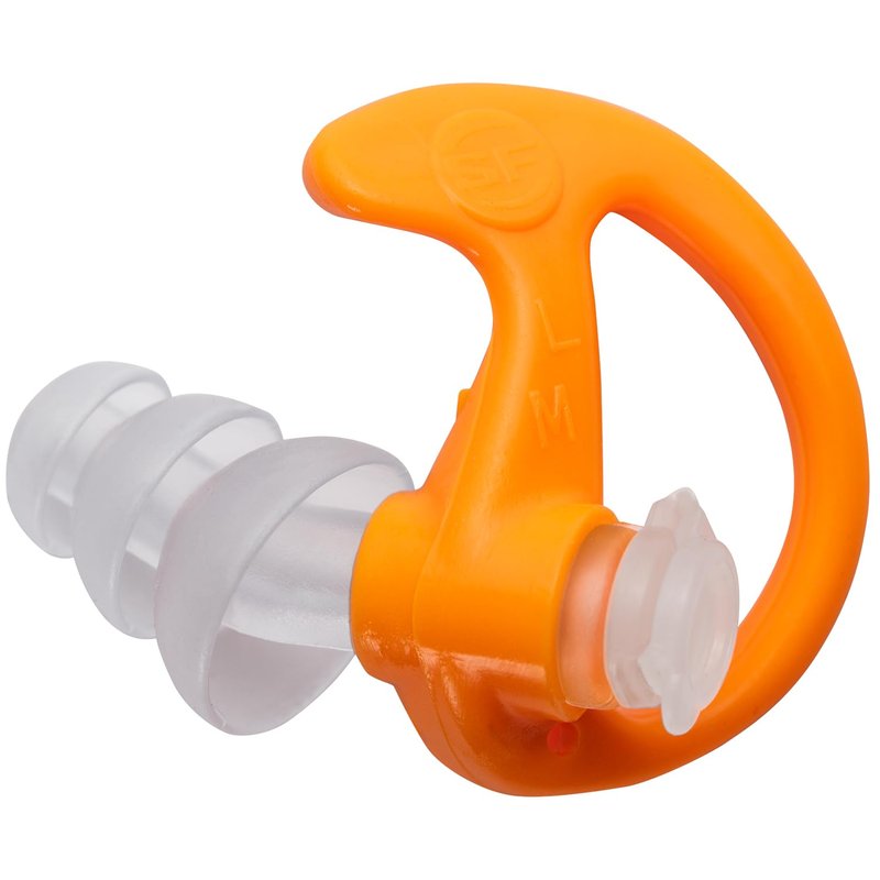 SureFire EP4 Sonic Defenders Plus filtered Earplugs, triple flanged design, reusable, Orange, Medium