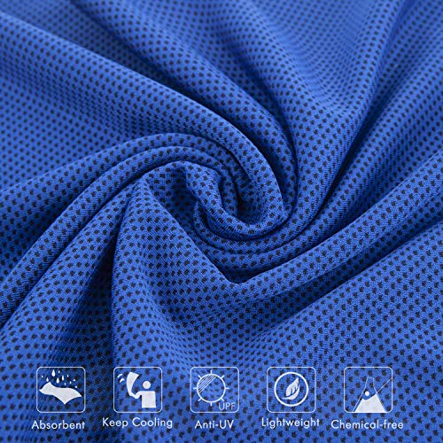 Cooling Towels 4 Pack - 40x12 Inch Microfiber Neck & Face Towels - Multicolor