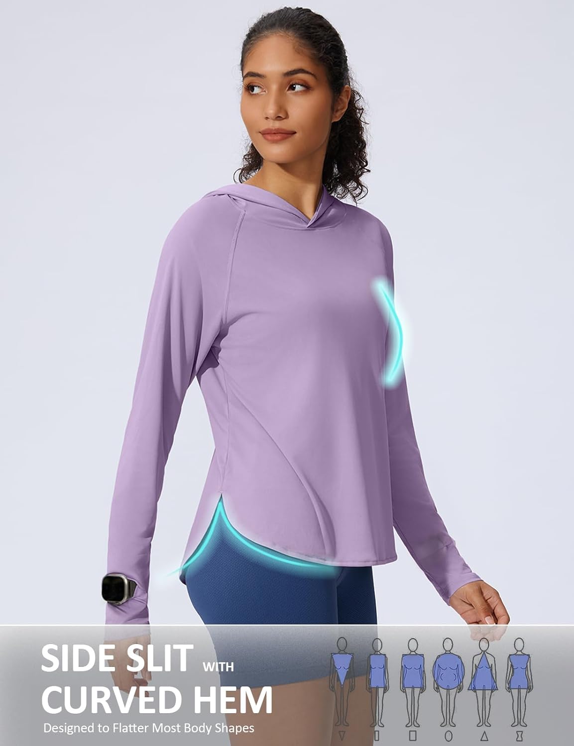 Skiennix Women's UPF 50+ Sun Shirt - Lightweight Long Sleeve Hoodie for UV Protection | Ideal for Hiking & Fishing