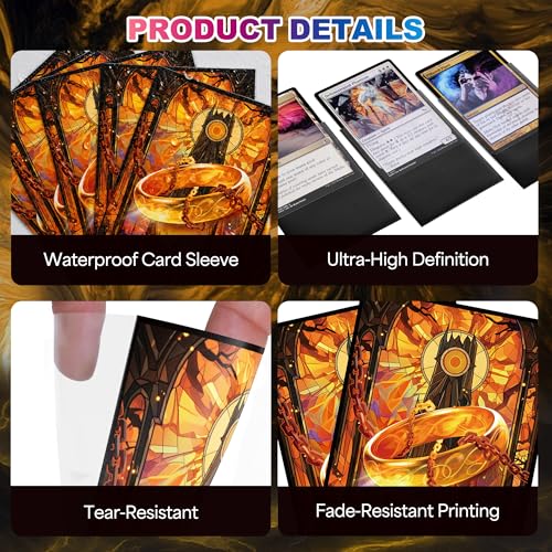 UAONO 100ct Magic Ring Art Card Sleeves for MTG & TCG Decks