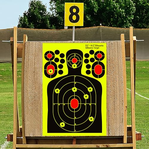 9.5x14.5 Inch Fluorescent Yellow Splatter Targets - 10 Pack