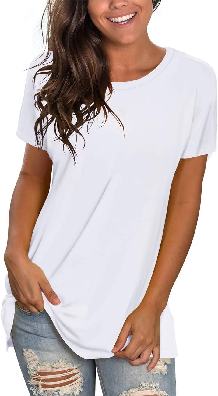 Saloogoe Women's Loose Fit T-Shirts - Casual Summer Workout & Yoga Tunic Tops