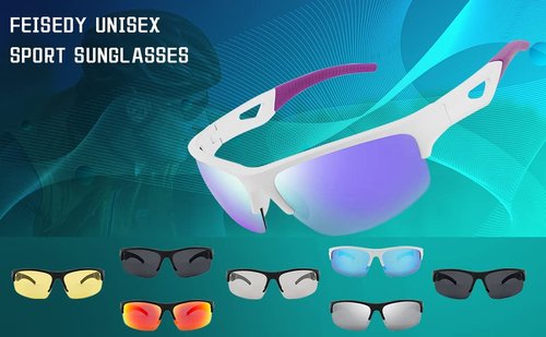 FEISEDY Polarized Sports Sunglasses Driving Cycling Shades For Men Women Baseball Running UV Protection Sunglasses B2878