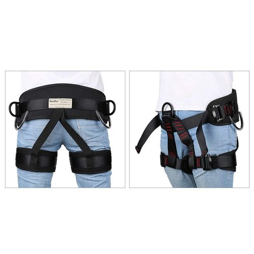 HandAcc Climbing belts, Thicken Professional Half Body Safety Belt For Tree Climbing Saddle, Fire Rescue, Roofing and Rappelling, Climbing Gear