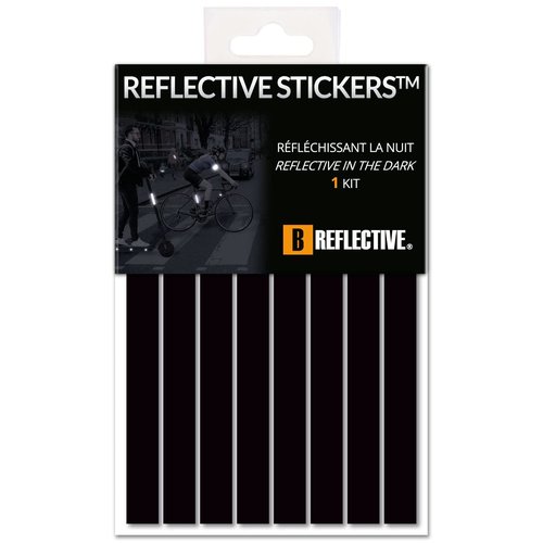 B REFLECTIVE - Set of 8 Retro Reflective Stickers for Scooters, Bikes, Motorcycles,... - Multi Support Strips - High Visibility - 3M Technology™ - Maximum grip