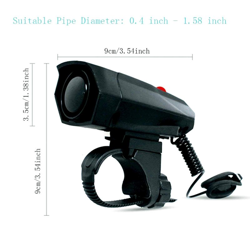 120dB Bike Horn Alarm - 5 Sound Modes, Loud Electric Bicycle Bell for Kids/Adults, Universal Handlebar Mount