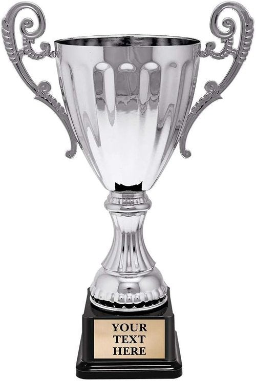 Crown Awards Silver Cup Trophy - Custom Engraved Accolade Award | Shiny Finish, Perfect for Celebrations