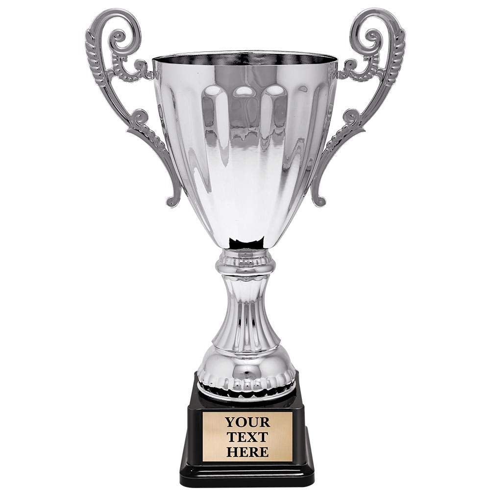 Crown Awards 14.75" Accolade Silver Metal Cup Trophy, Large Silver Cup Tournament Style Trophy Prime