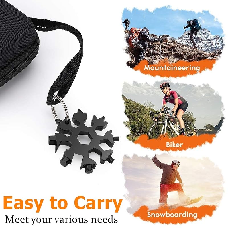 18-in-1 Snowflake Multi Tool - Black, EDC Gadget & Gift