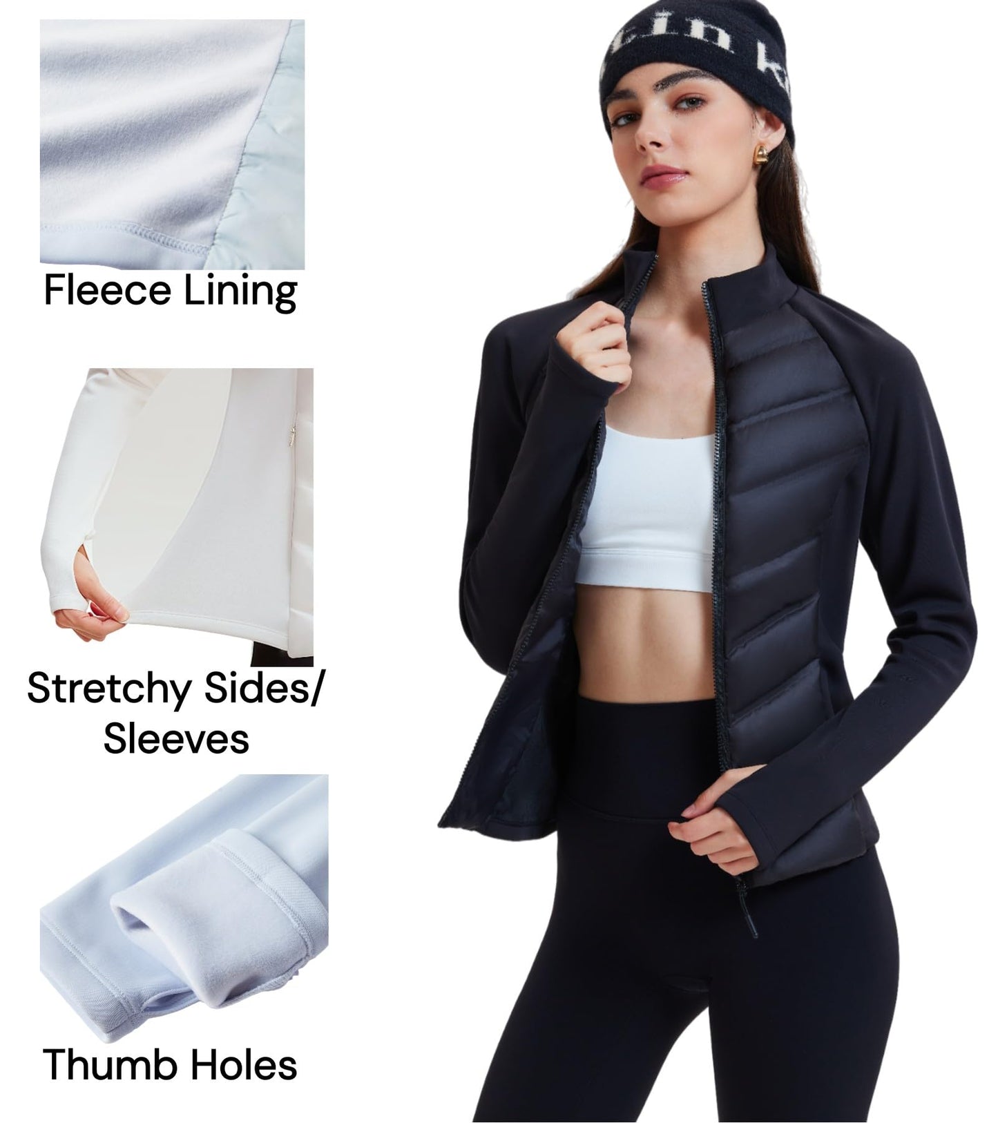 AFZ Lightweight Puffer Jacket Women 800 Down-Fill Waterproof Quilted Down Jackets for Hiking Running