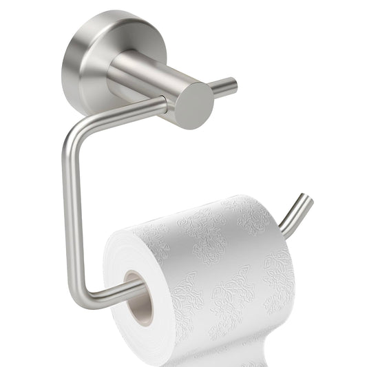 Aneder Brushed Silver Toilet Paper Holder, Stainless Steel Toilet Roll Holder Wall Mounted with Drill Installation, Fingerprint-Resistant & Rustproof Bathroom Tissue Holder