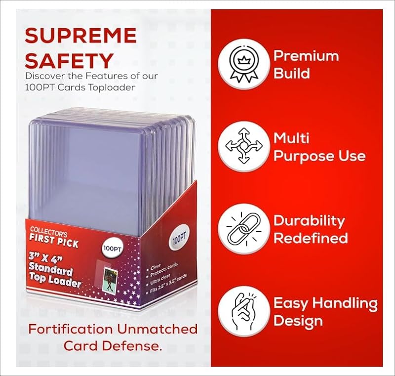100PT Top Loaders - 10 Pack for Trading Card Protection