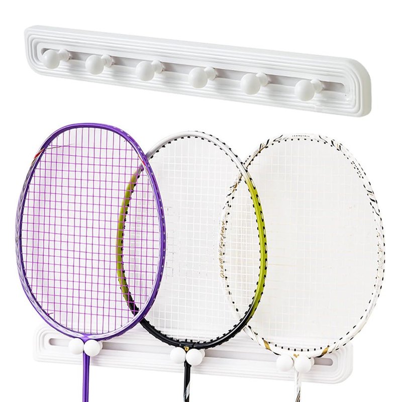 OULIGET Adjustable Tennis Racket Storage,Wall Mounted Racket Holder Display Stand for Ping Pong Paddle Badminton Racket,Slide-to-Size Extensible Hooks Sports Organizer
