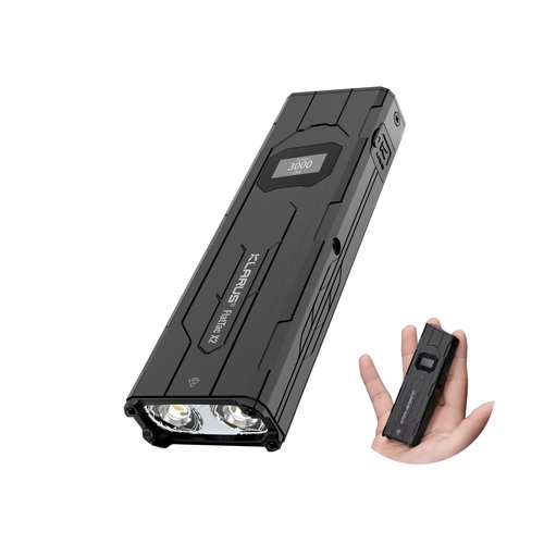 klarus X2 Ultra-Thin Palm-Sized EDC Tactical Flashlight, 3000 Lumens Compact & Mighty Pocket Light, USB-C Rechargeable, Dual Switch, OLED, IPX6 for Outdoor/Duty/Emergency