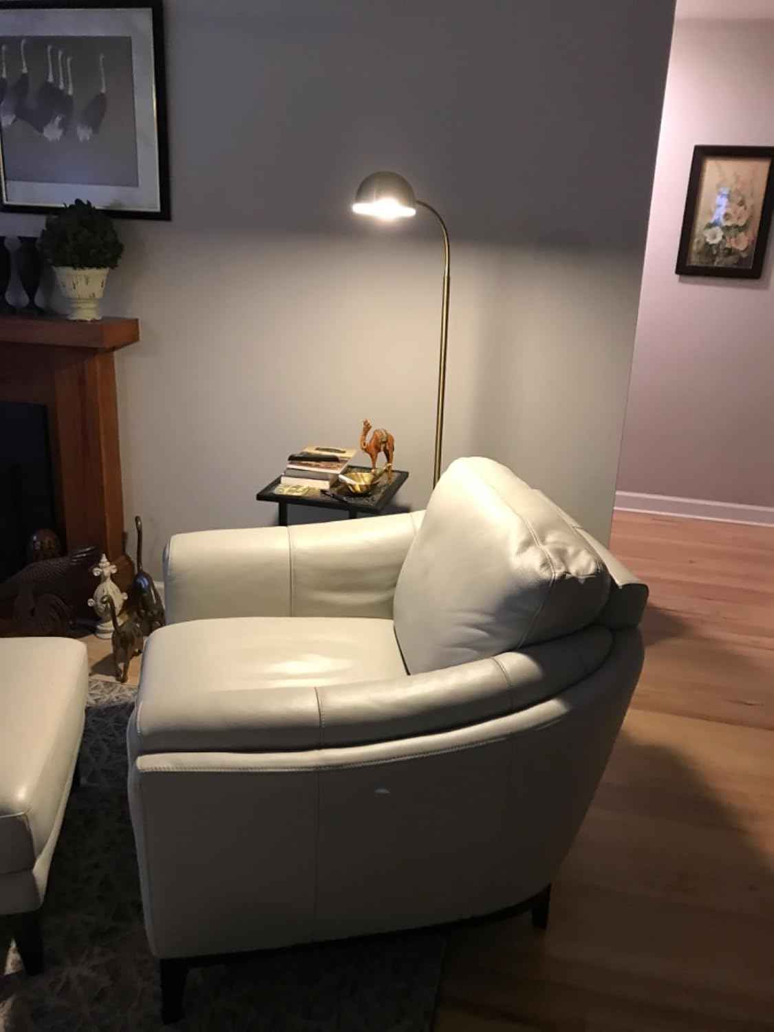 Brightech Regent LED Floor Lamp - Adjustable Gooseneck Corner Light for Office & Living Room - Tall Brass/Gold Design