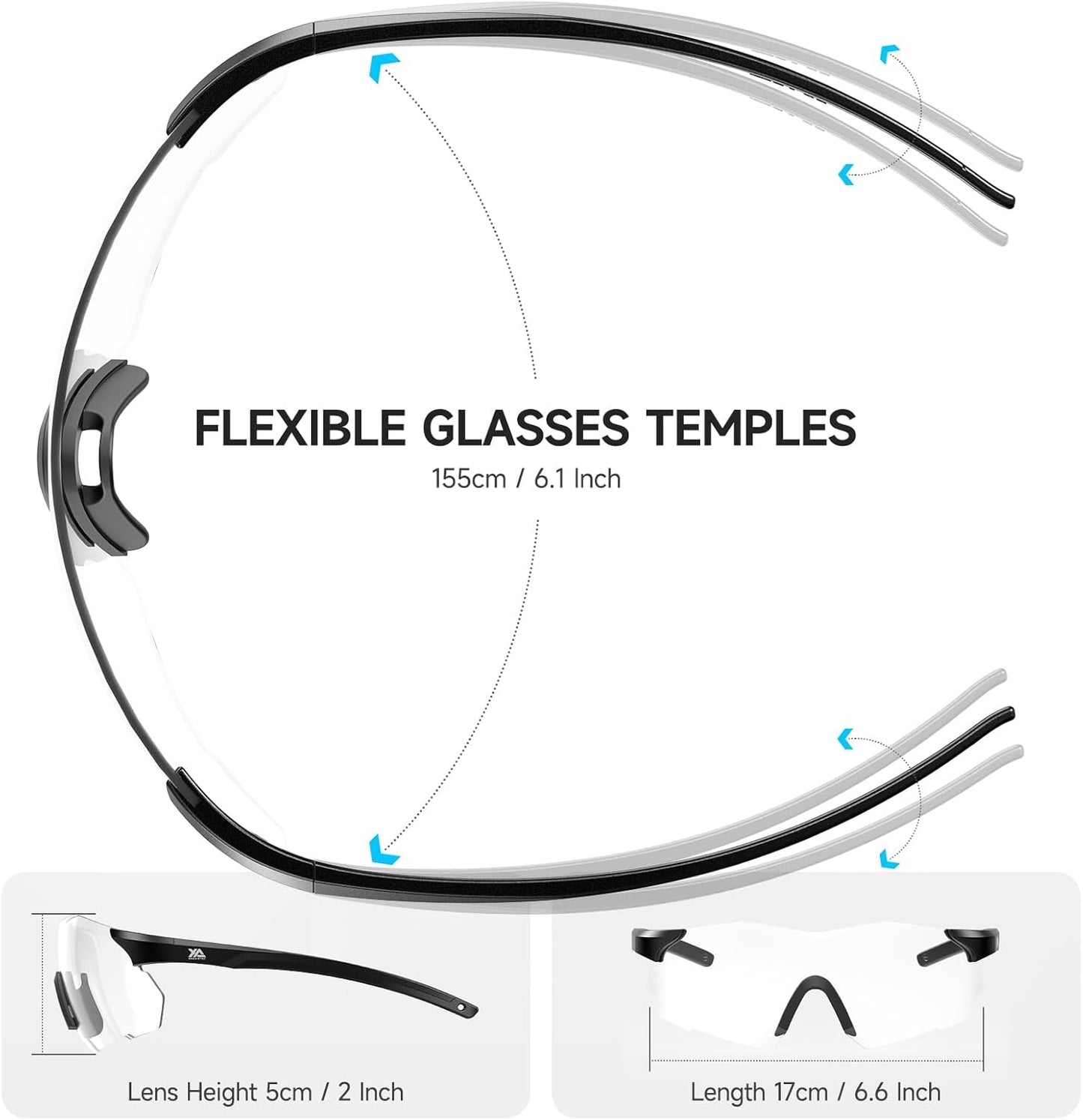 Xaegistac Safety Glasses - Anti-Fog Shooting Glasses with Wide Field of View & Soft Nose Pad