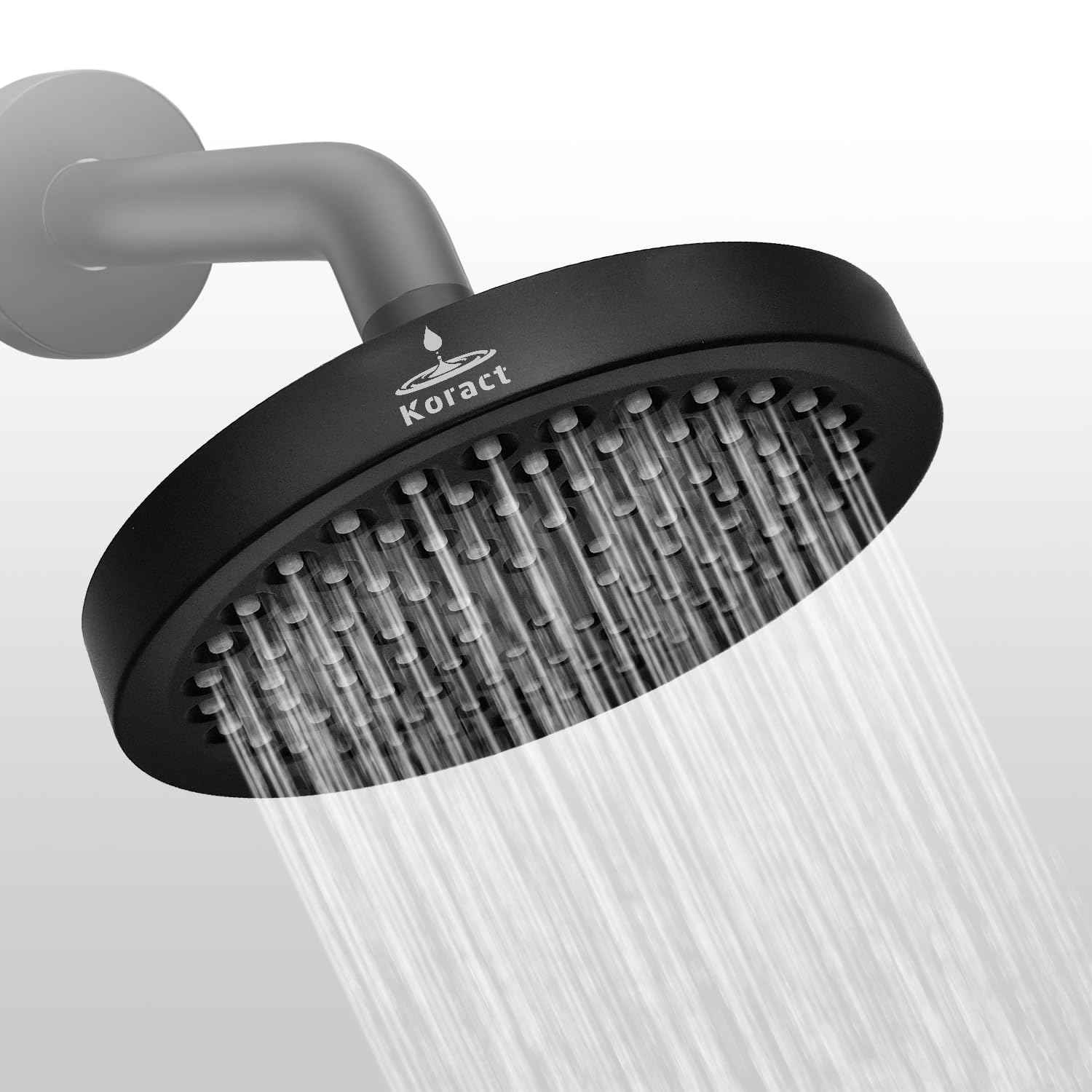 Shower Head High Pressure Rain Premium Quality Luxury Design Anti-Clogging Silicone Nozzles Adjustable Replacement for Bathroom Shower Heads (6 inch Round) (Matte Black)