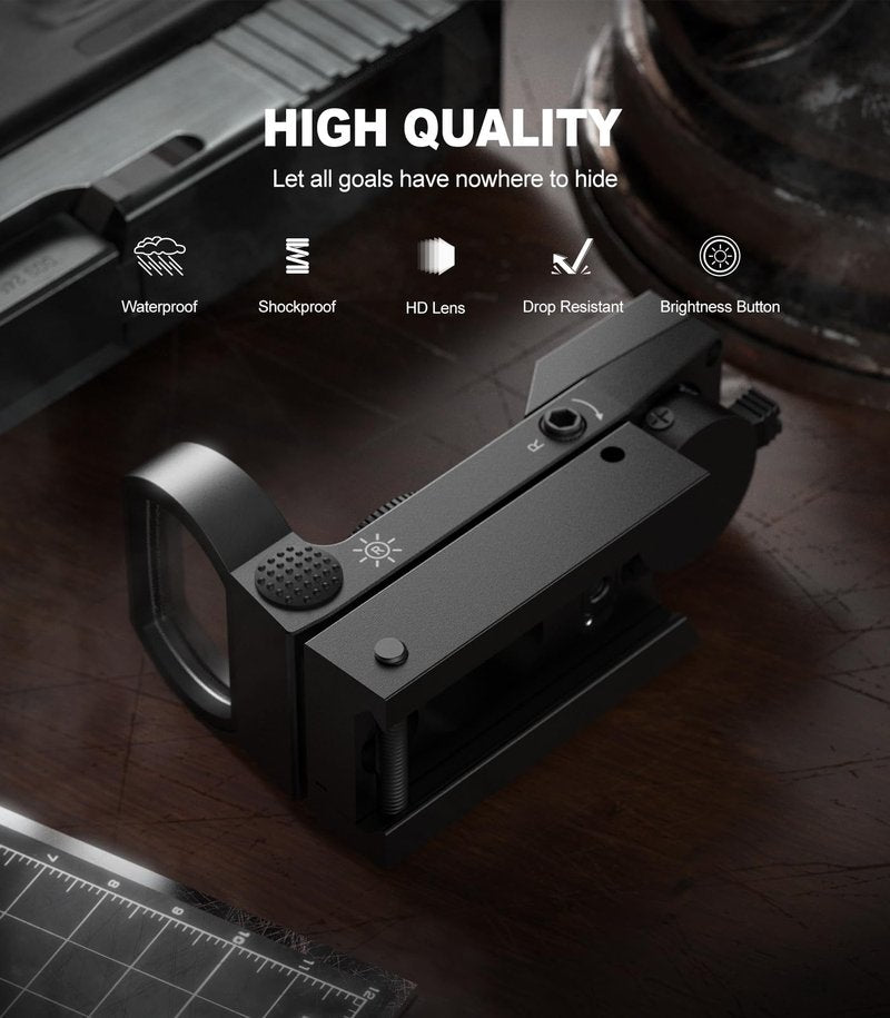 Feyachi Reflex Sight - Red and Green Dot Optics Sight Adjustable Reticle (4 Styles) Motion Awake with Button Brightness Adjustment