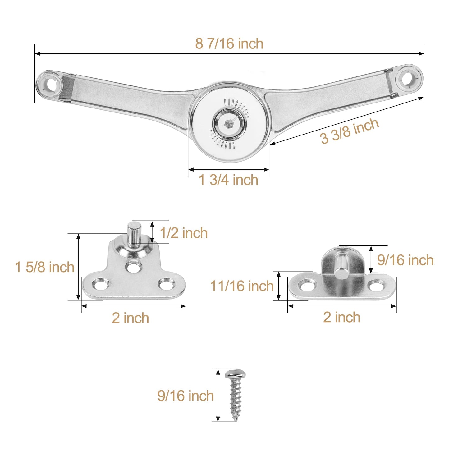 HBL' 2 Pack | Lid Support Hinges Heavy Duty Lid Stay Hinge – 110° Open Angle, Free Stop, Tension Adjustable, Supports Up to 50LBS for Upper Cabinets & RV Cabinets.