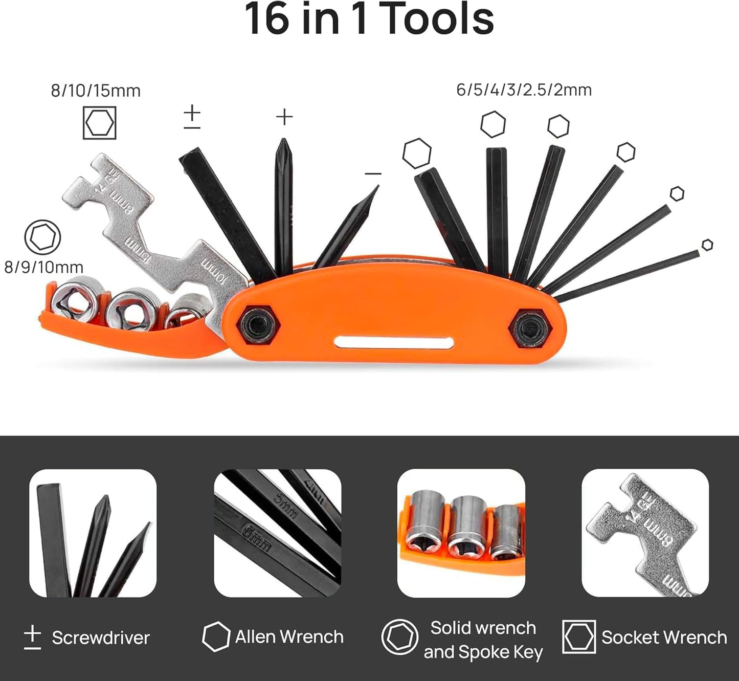 MORITAS PET Bike Repair Kit with Pump & LED Light — 16-in-1 Portable Bicycle Tool Bag, 120 PSI, Glueless Patches, Multi-Tool for Road, Mountain, Gravel & E-Bike
