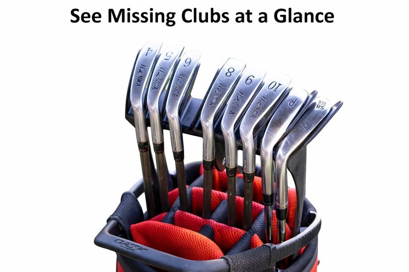 No-Rattle Golf Club Organizer – Anti-Slip, Prevents Club Loss, Fits Cart & Some Stand Bags (Check Size), Iron Only (No Woods/Driver)