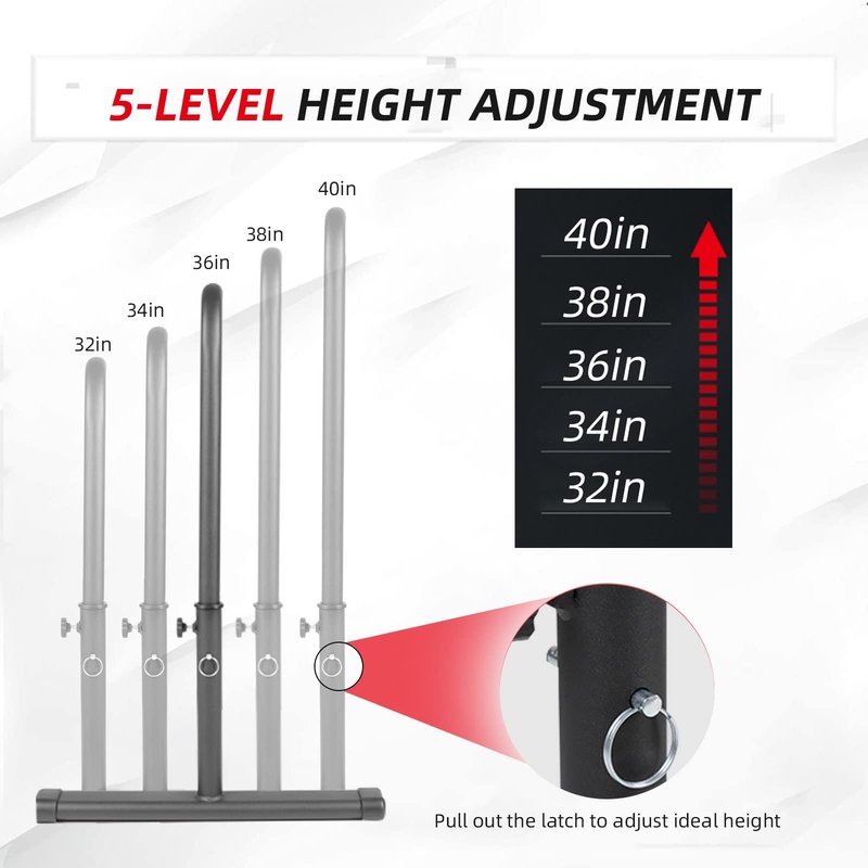 Adjustable Dip Bars for Home Gym Workout, Heavy Duty Dip Stands Strength Training Fitness Dip Station Calisthenics for Tricep Dips, L Sits (Black - Adjustable)
