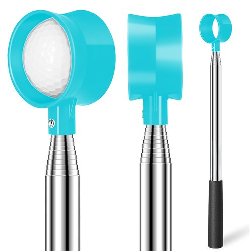 Golf Ball Retriever Telescopic for Water,9Ft/12Ft Stainless Steel Professional Golf Ball Retriever,Men's and Women's Golf Accessories Gifts (12Ft)