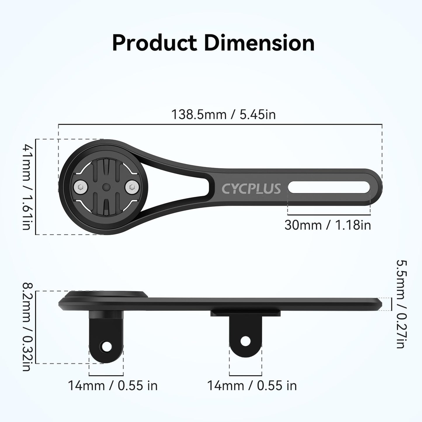 CYCPLUS Out Front Bike Mount Z3, Cycling Computer Bicycle Mount Compatible with Garmin/Igpsport/Xoss Cycling Computer