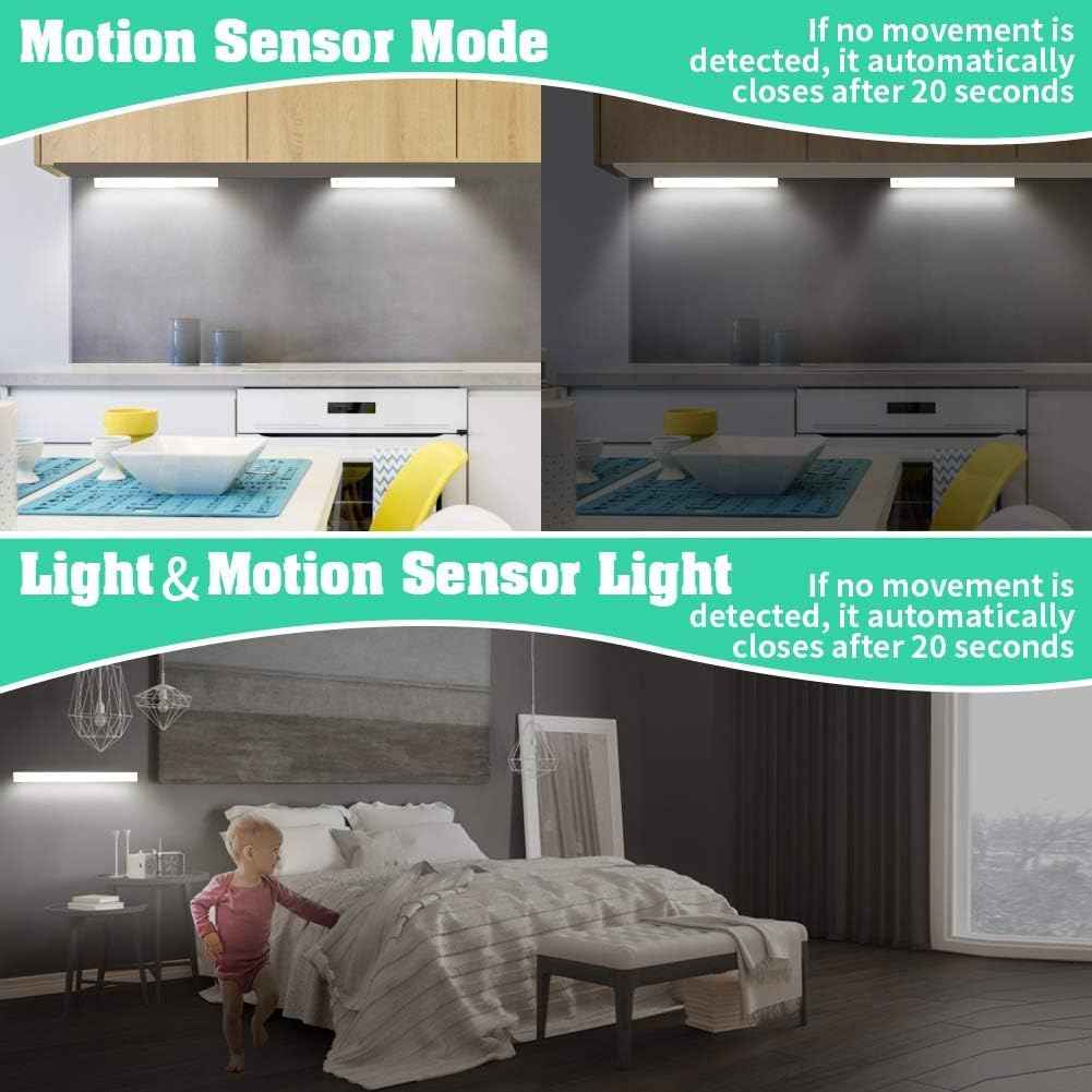 DESUNLUX Battery Powered Operated Closet Lights Motion Sensored Activated Rechargeable Under Counter Cabinet Lighting Wireless Indoor Magnetic Lights for Closets,Kitchen,Hallway,Wardrobe,Stairs,Pantry