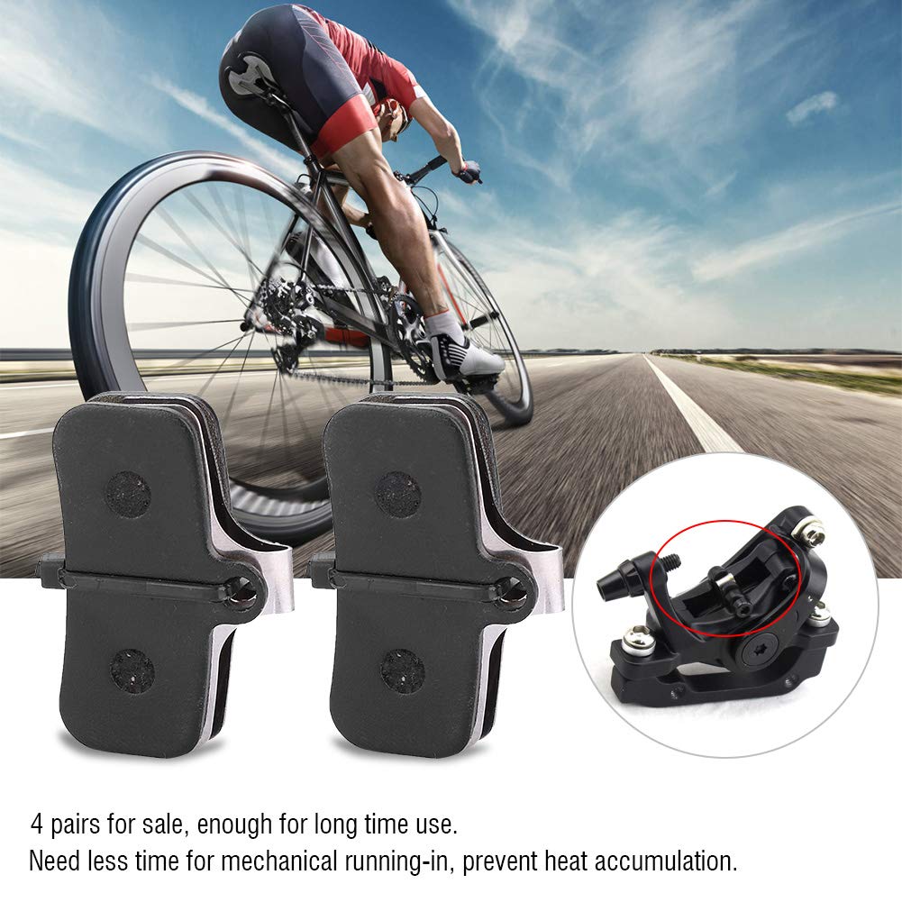 Bike Disc Brake Pads, 4 Pairs Resin Semi Metal Bicycle Disc Brake Pads Bike Brake Parts Brake Pad Set