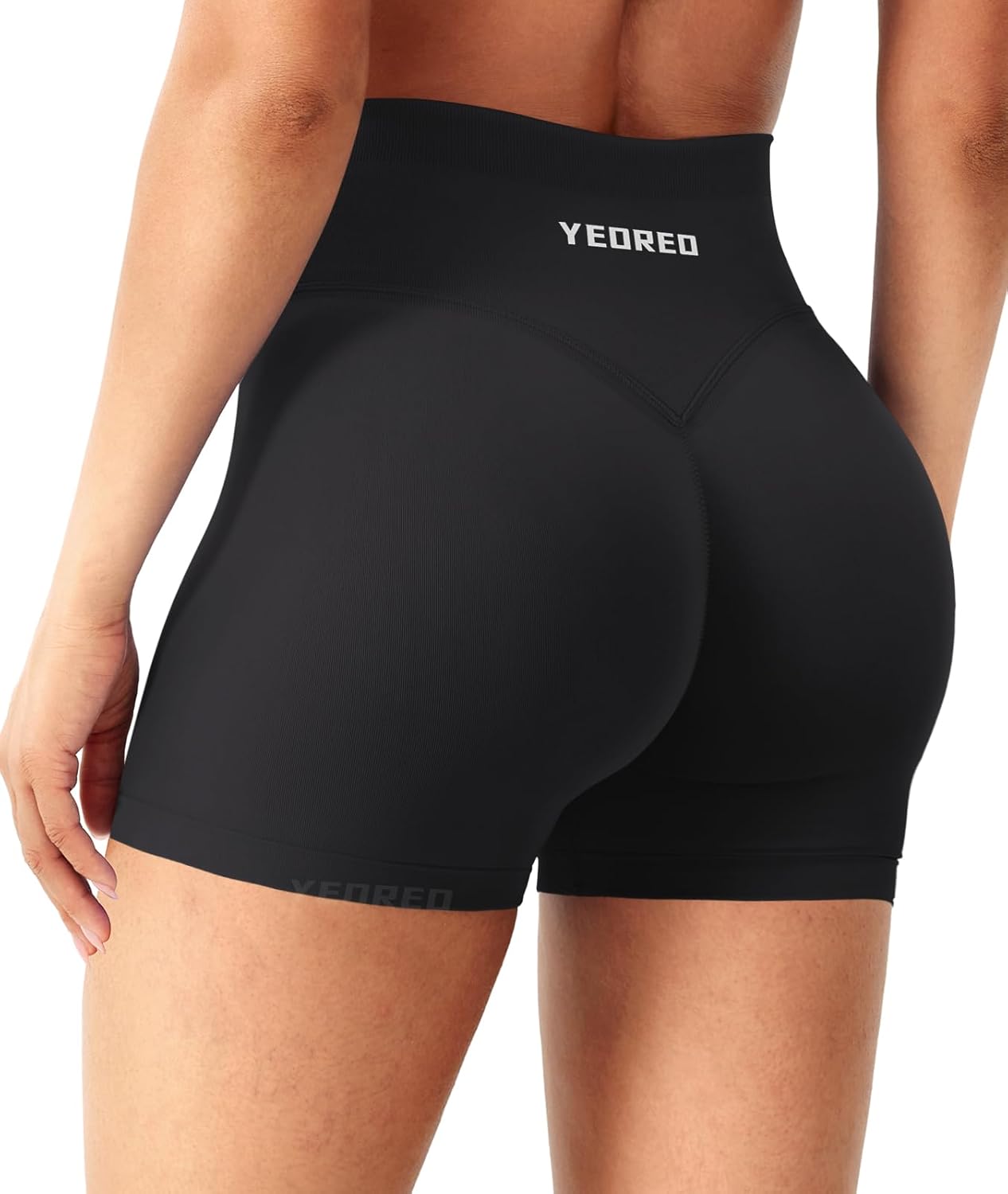 YEOREO Women's Workout Shorts - Butt Lifting Seamless High Waist Biker Shorts | 4.5" Tummy Control