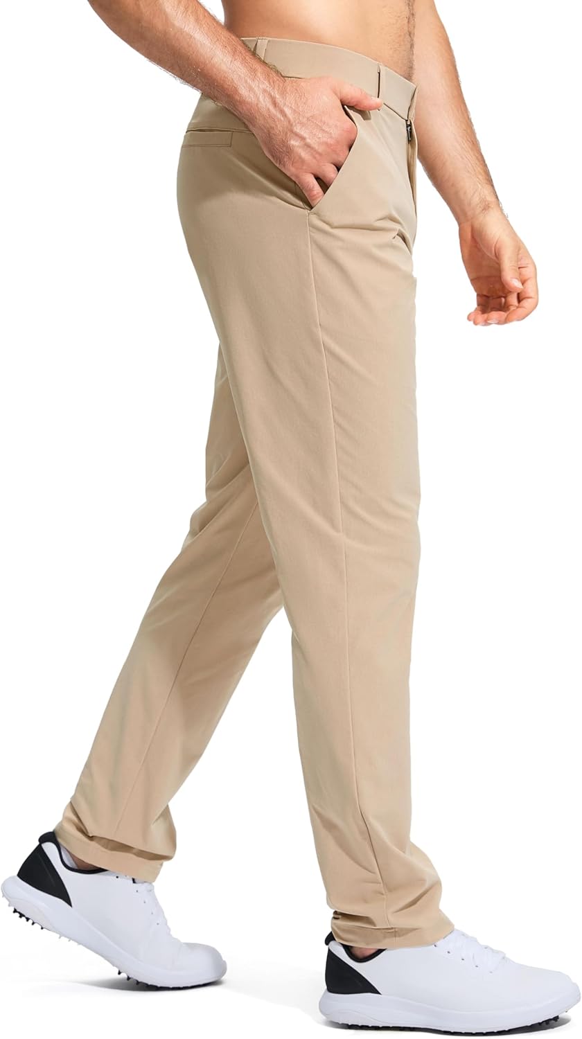 Pudolla Men's Golf Pants - Lightweight Stretch Casual Slacks | Quick-Dry Comfort in 30"/32"/34" Sizes
