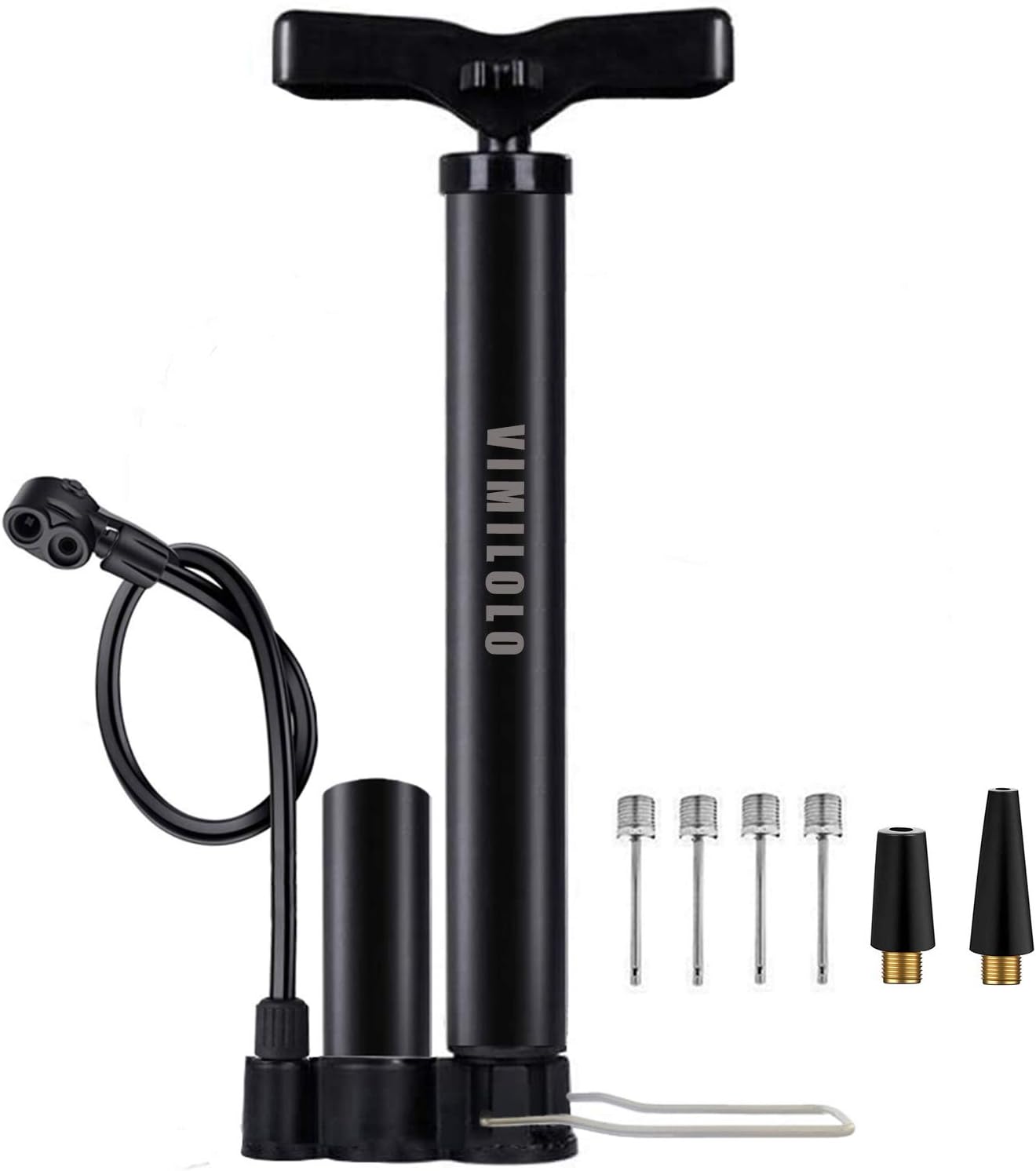 VIMILOLO Bicycle Pump - Portable Bike Floor Pump with Gauge for Presta & Schrader Valves
