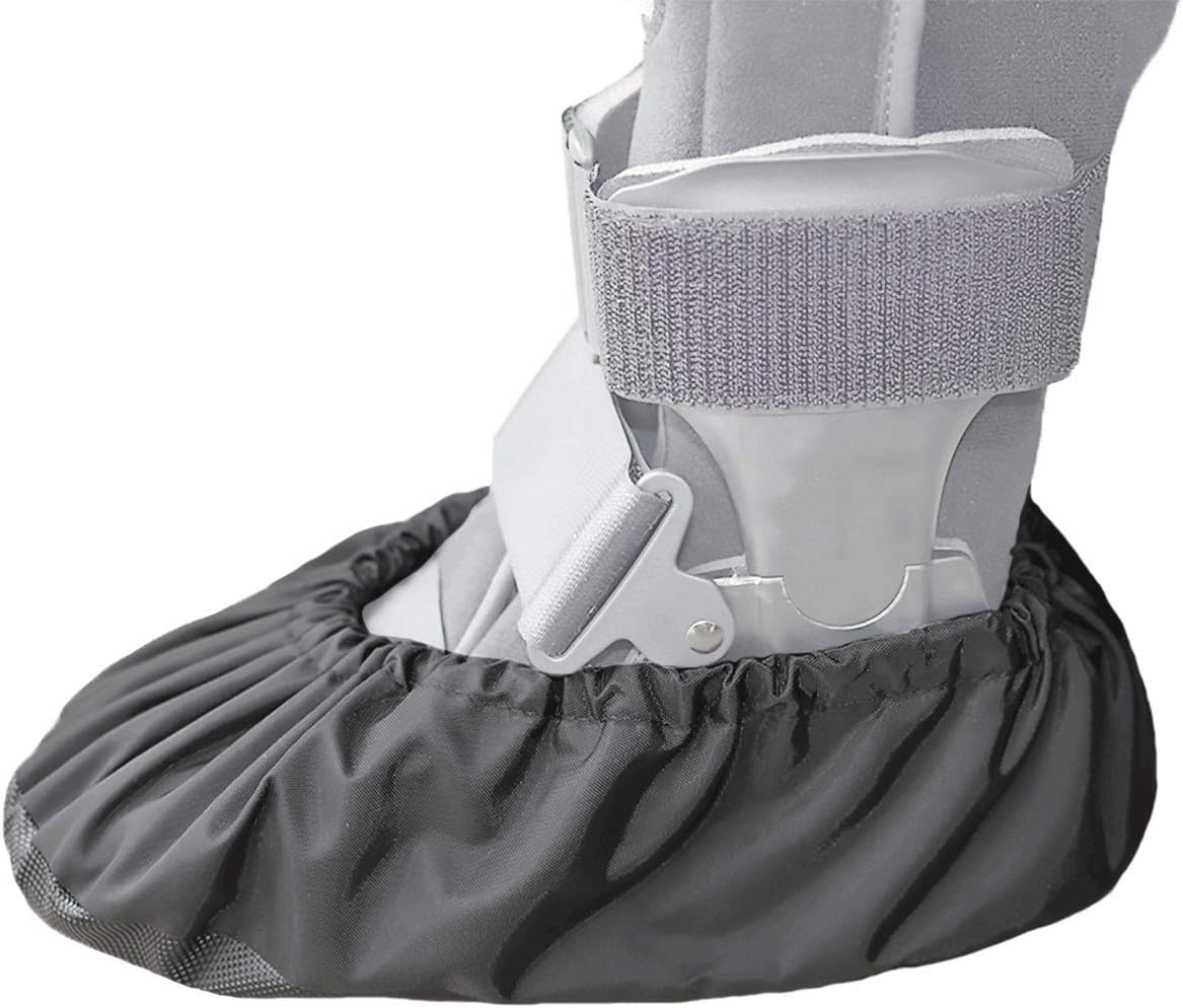 MyShoeCovers Fracture Walking Boot Cover - Durable Black Design, Large Size