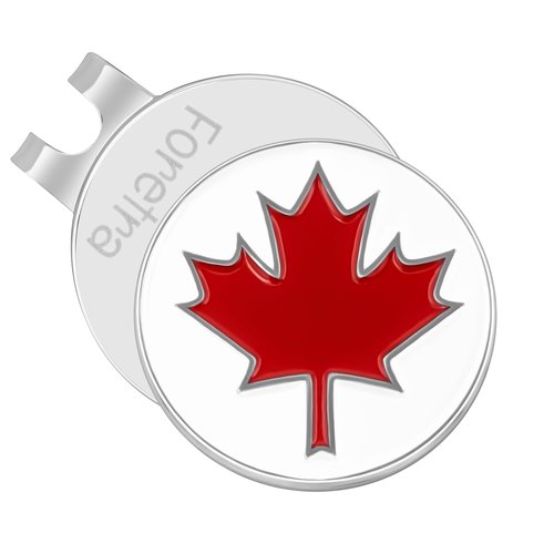 Foretra Golf Ball Marker | Canada Maple Leaf Magnetic Ball Marker Hat Clip | Disc Balls Markers Tool Golfer Gifts Funny Accessories for Men Women