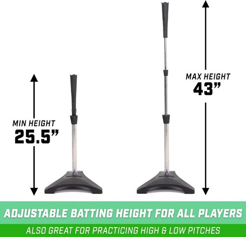 GoSports Baseball & Softball Pro Batting Tee - Heavy-Duty Tripod Base & Adjustable Height