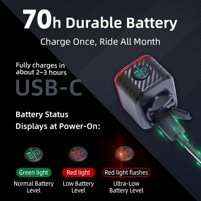 Smart Bike Tail Light with Brake Sensor - Auto On/Off Night Riding Safety