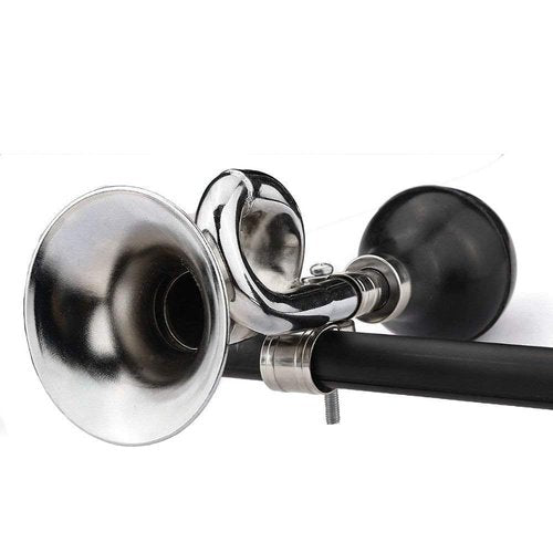 G Ganen Bugle Horn, Chrome Plated w/ Black Bulb