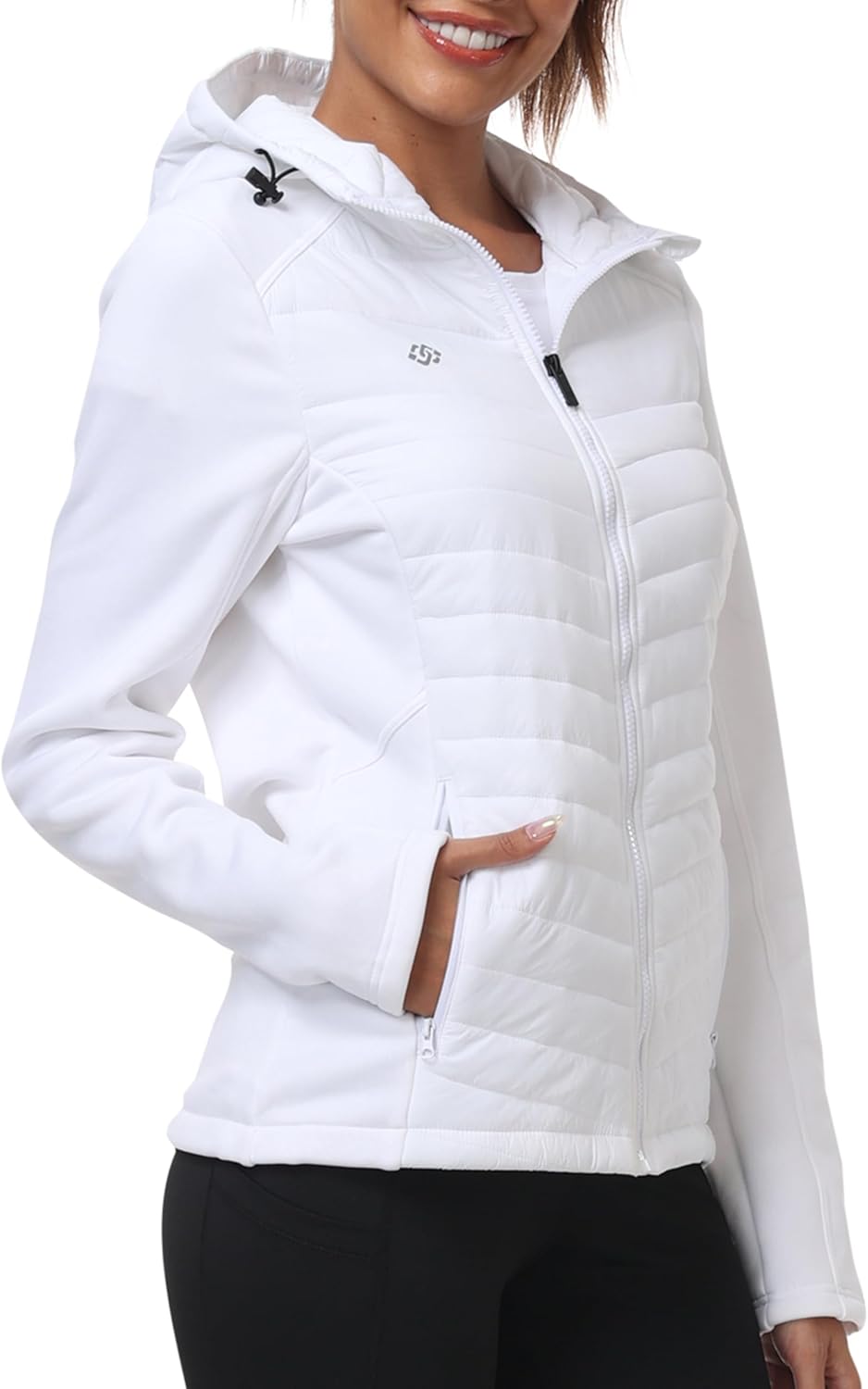 MoFiz Women's Lightweight Fleece Lined Softshell Jacket - Insulated Hooded Running Coat